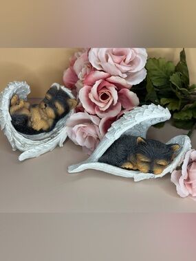 ASPCA Yorkie Angel Figurines Set 🐶✨ Paw Prints From Heaven Puppy Decor